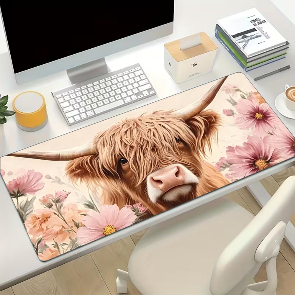 Highland Cow Pink Floral Large - đánh giá và giá Cow Mat Rubber