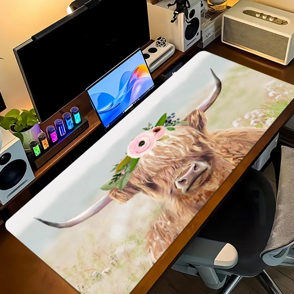 Highland Cow Pink Floral Large - đánh giá và giá Cow Mat Rubber